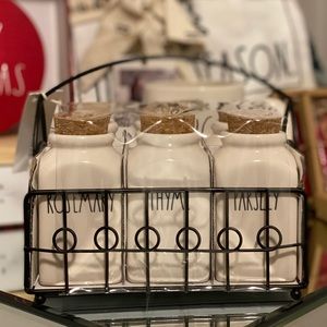 Rae Dunn Spices with rack